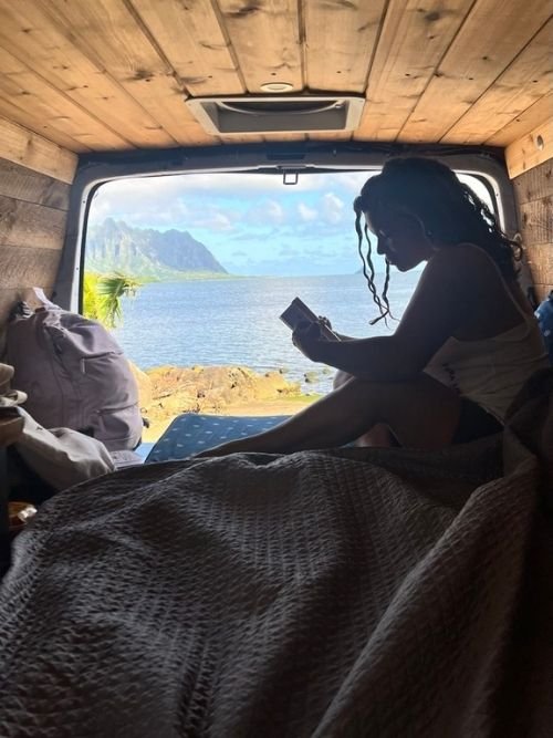 Travels women campervan